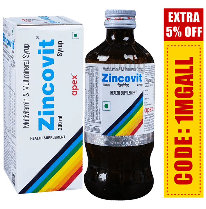 Zincovit Multivitamin & Multimineral Syrup | Helps Build Immunity