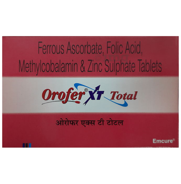 Orofer XT Total Tablet with Iron, Folic Acid, Methylcobalamin & Zinc Sulphate