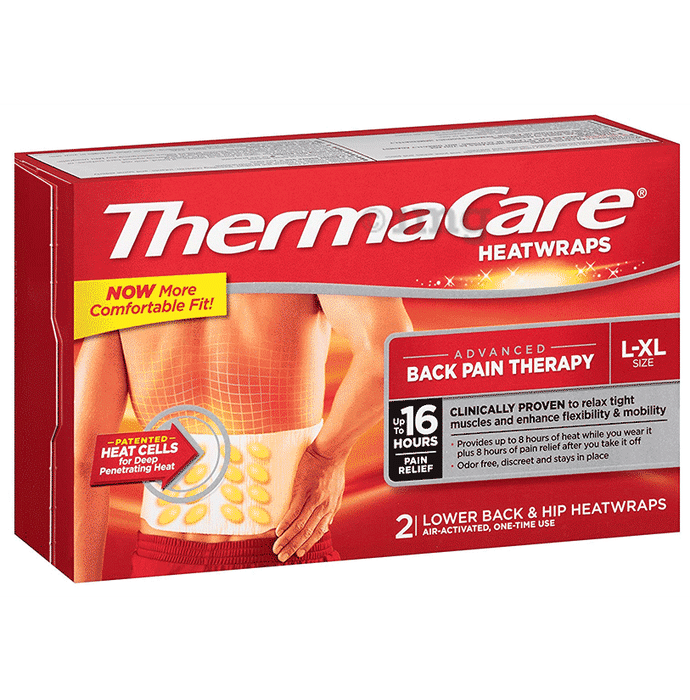 Thermacare Heat Wraps for Lower Back and Hip L-XL