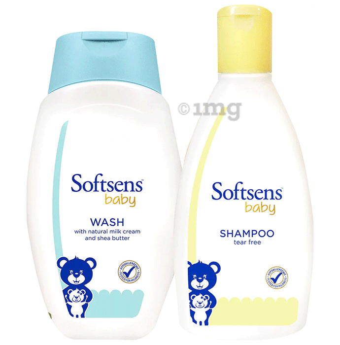 Softsens Combo Pack of Baby Wash and Baby Shampoo (200ml Each)
