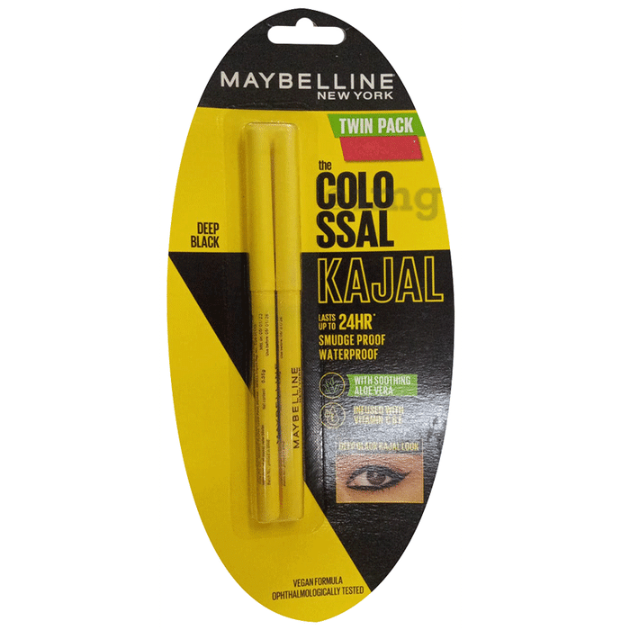 Maybelline the Colossal Kajal Smudge Proof Deep Black with Aloe Vera