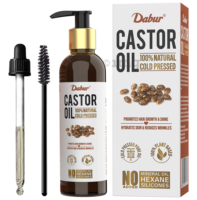 Dabur 100% Natural Cold-Pressed Castor Oil | Promotes Hair Growth & Hydrates Skin