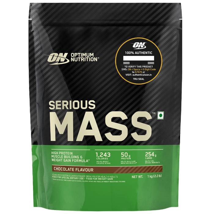 Optimum Nutrition (ON) Serious Mass High Protein for Weight Gain & Muscle Building | Flavour Powder Chocolate