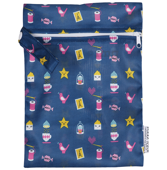 Polka Tots Wet Cloth Pouch Bag Mix Design 30 X 40 cm