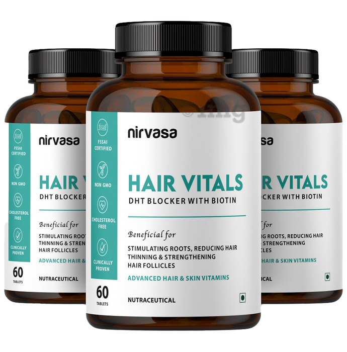 Nirvasa Hair Vitals DHT Blocker with Biotin (60 Tablet Each)