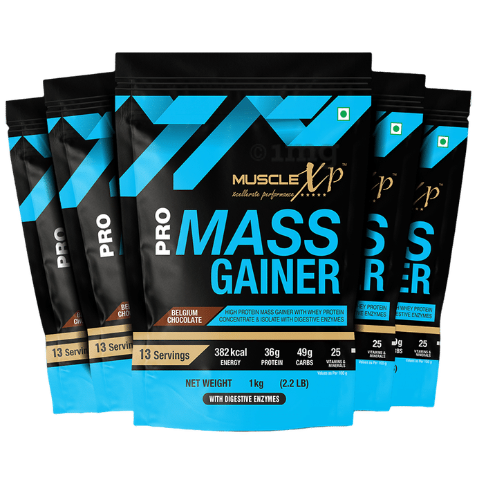 MuscleXP Pro Mass Gainer (1kg Each) Belgium Chocolate