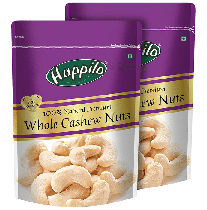Happilo 100% Natural Premium Whole Cashews (200gm Each)
