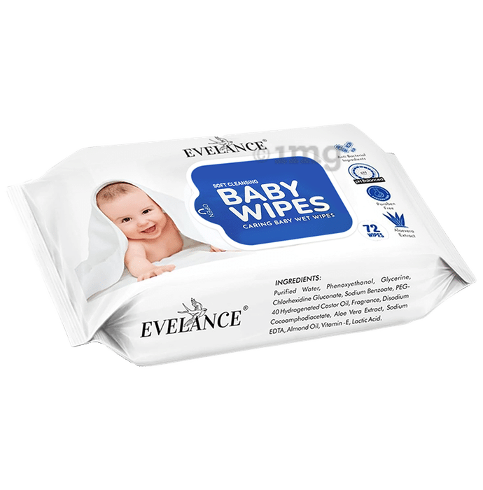 Evelance Soft Cleansing Baby Wipes Without Lid (72 Each)