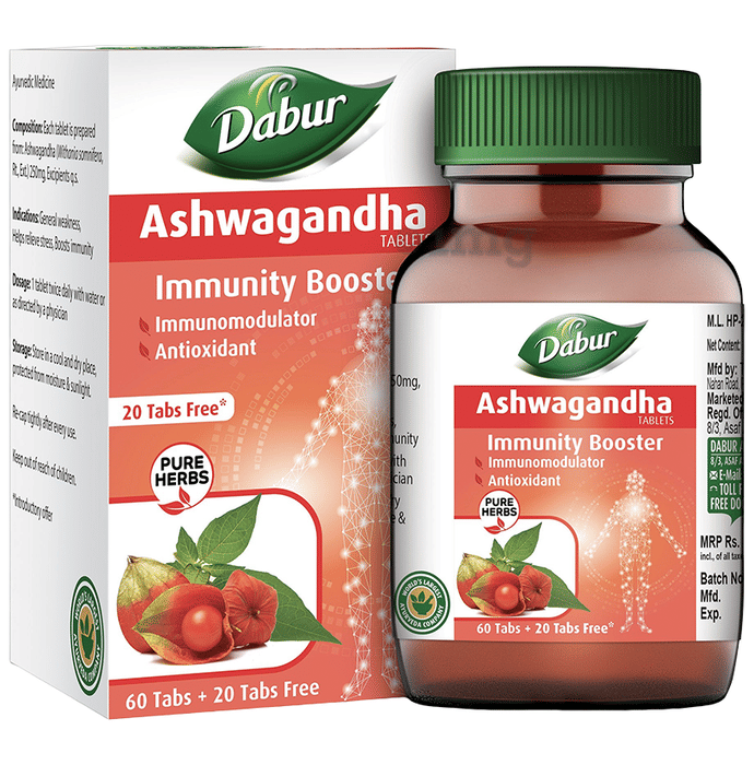 Dabur Pure Herbs Immunity Booster Ashwagandha Tablet Buy bottle of 80