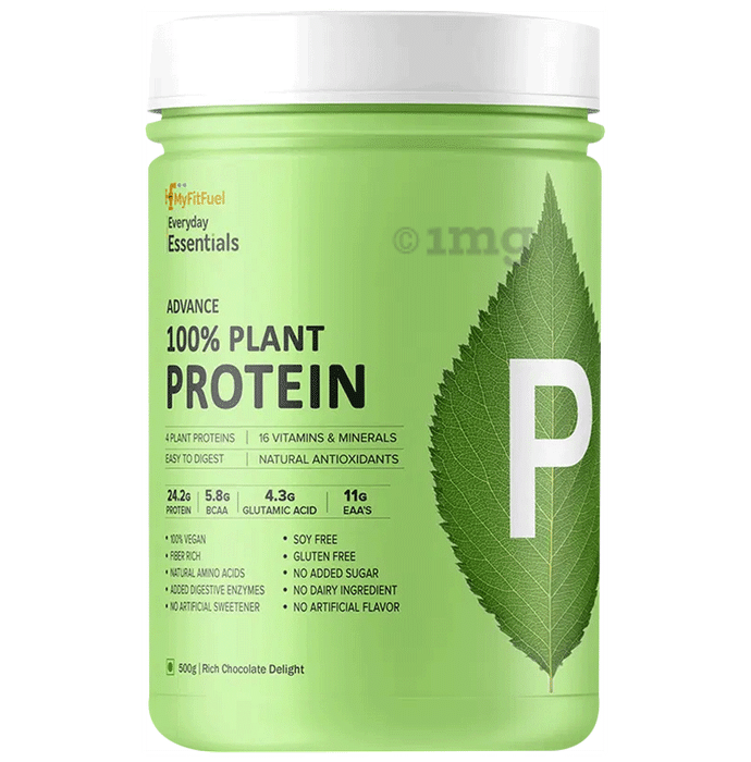 MyFitFuel Advance 100% Plant Protein | 4 Plant Proteins | 16 Vitamins & Minerals | Easy to Digest | Rich Chocolate Delight