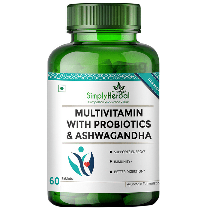 Simply Herbal Multivitamin with Probiotics & Ashwagandha Tablet