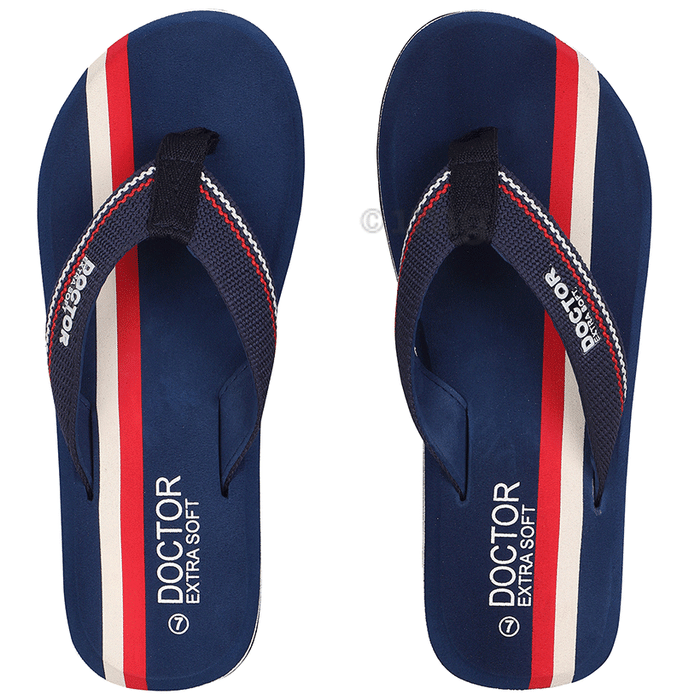 Doctor Extra Soft D33 Care Orthopaedic and Diabetic Super Fit Comfort Doctor Slipper for Men Navy 9