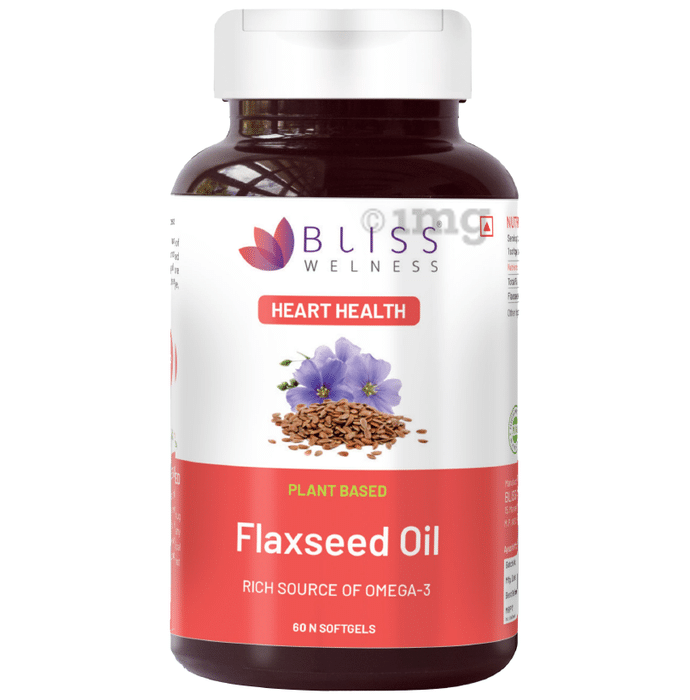 Bliss Welness Cardiovascular Health Flaxseed Oil High Potency Omega-3 Softgel Capsule