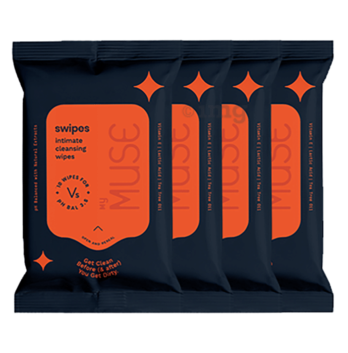 MyMuse Swipes Intimate Cleansing Wipes for Women (10 Each)
