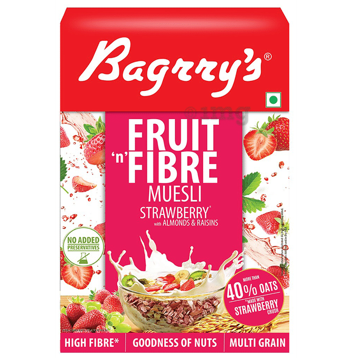 Bagrry's Fruit 'n' Fibre Muesli Strawberry with Almonds & Raisins
