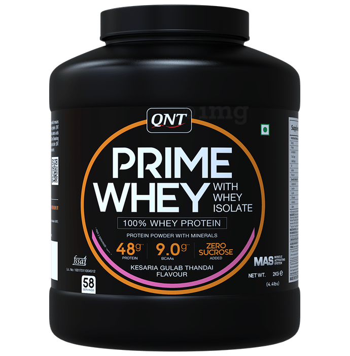 QNT Prime Whey Isolate Powder Kesaria Gulab Thandai