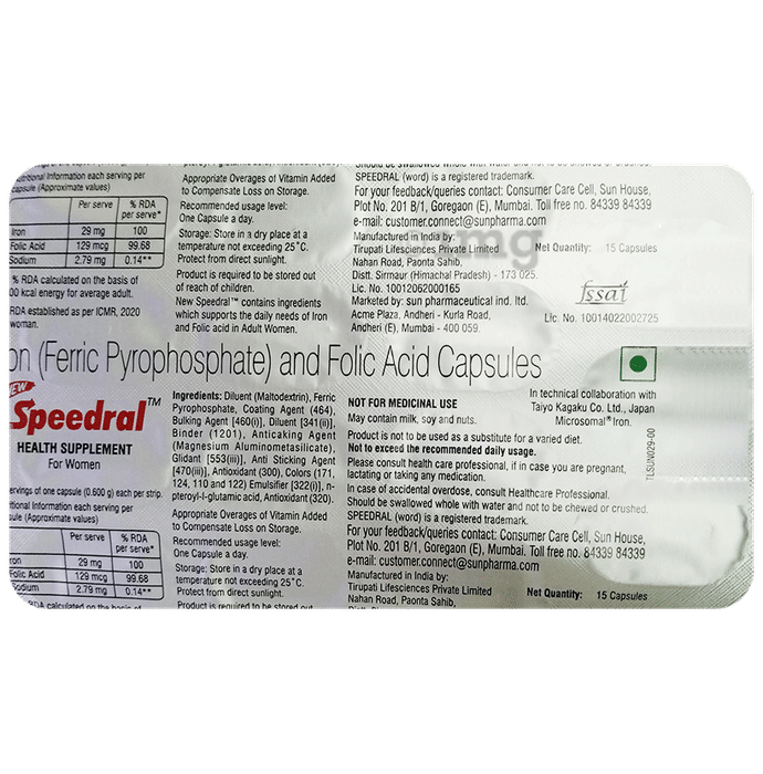 New Speedral Capsule with Iron, Folic Acid & Glycine