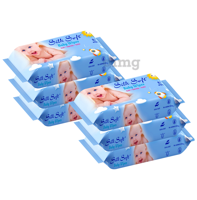 Silk Soft Baby Wipes (82 Each) Without Lid