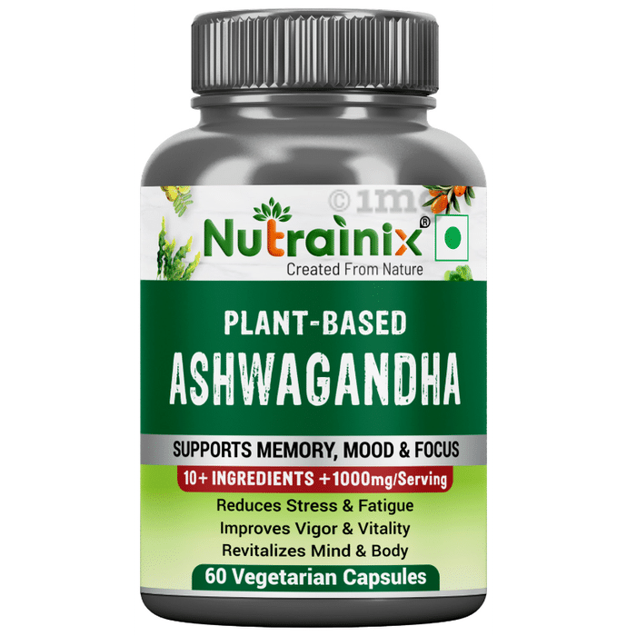 Nutrainix Organic & Plant-Based Ashwagandha Root Powder Vegetarian Capsule