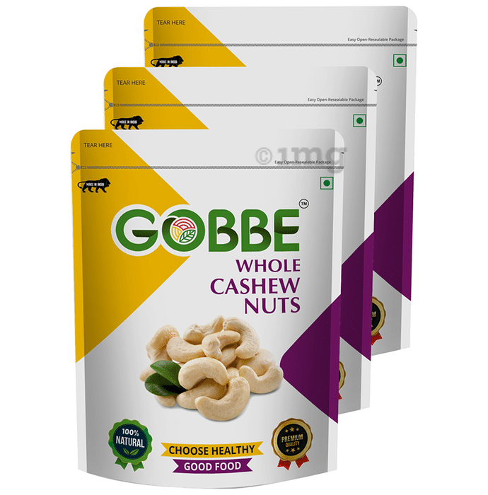 Gobbe Whole Cashew Nuts (200gm Each)
