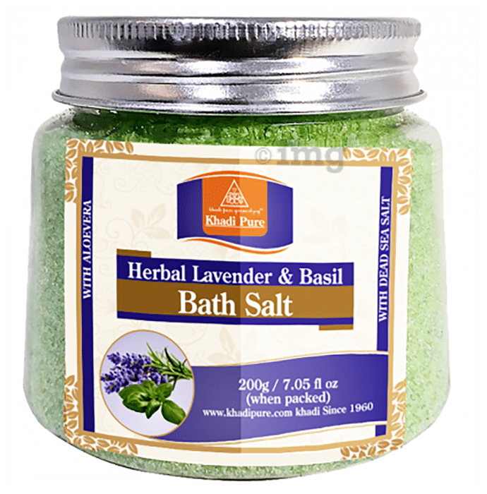 Khadi Pure Herbal Lavender & Basil Bath Salt