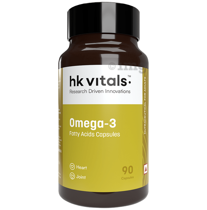 HK Vitals Omega 3 Fatty Acids with DHA & EPA | For Heart, Joint & Brain Health | Soft Gelatin Capsule | Nutrition Care