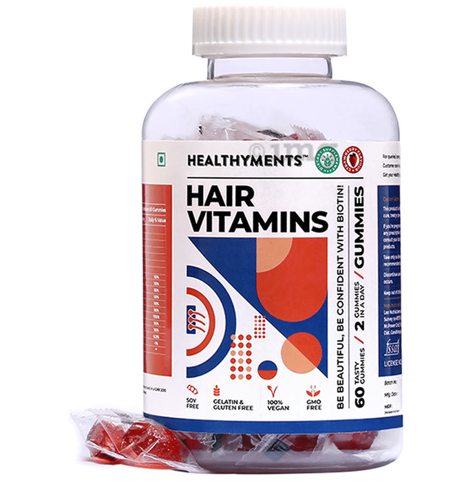 Healthyments Hair Vitamins Gummies Strawberry