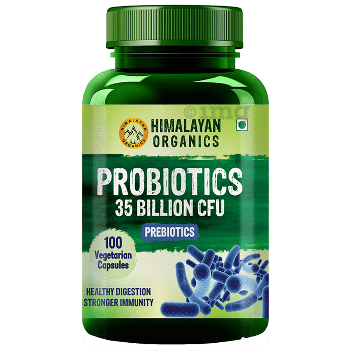 Himalayan Organics Probiotics 35 Billion CFU & Prebiotics | Vegetarian Capsule for Gut Health, Digestion & Immunity