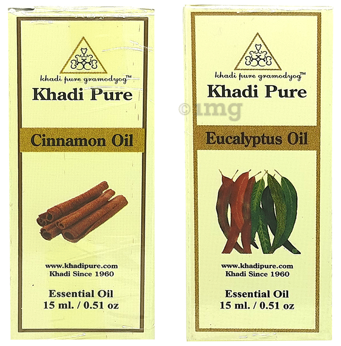 Khadi Pure Combo Pack of Cinnamon Oil & Eucalyptus Oil (15ml Each)