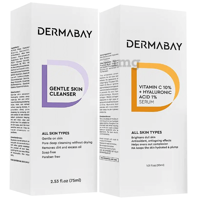 Combo Pack of Dermabay Vitamin C Face Serum (30ml) & Dermabay Face Wash (75 ml)