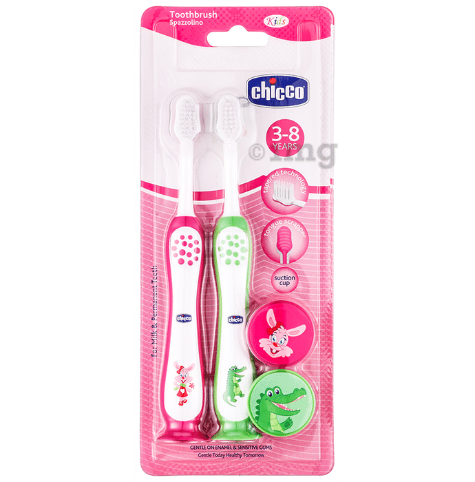 Chicco Toothbrush Set Pink + Green