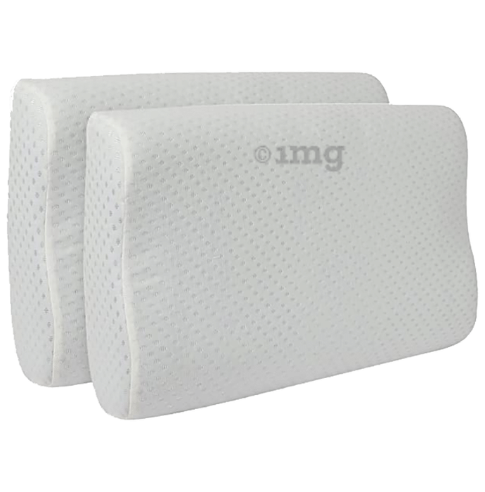 Sleepsia Cool Gel Contour Cervical Orthopedic Memory Foam Pillow White