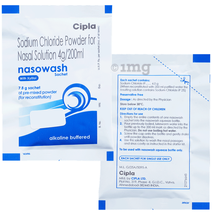 Nasowash Powder with Sodium Chloride & Xylitol for Nasal Solution