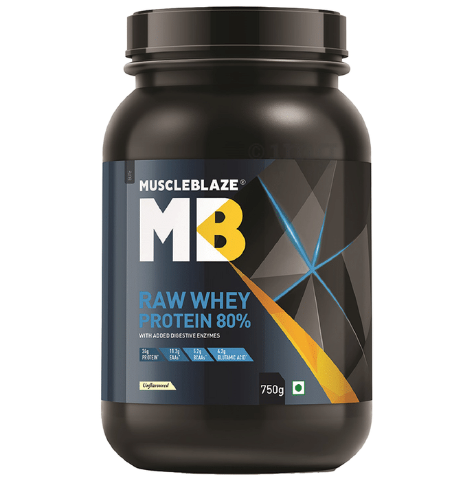 MuscleBlaze Raw Whey Protein | | Light & Clean Protein | Easy to Digest Powder Unflavoured