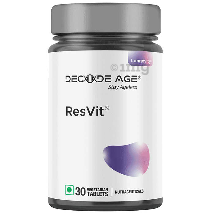 Decode Age ResVit Vegetarian Tablet , Blend of Trans Resveratrol, Reduces Obesity, Blood Pressure, Heart Rate & Ageing Tablet