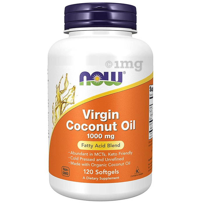 Now Virgin Coconut Oil 1000mg Softgel Soft Gelatin Capsule