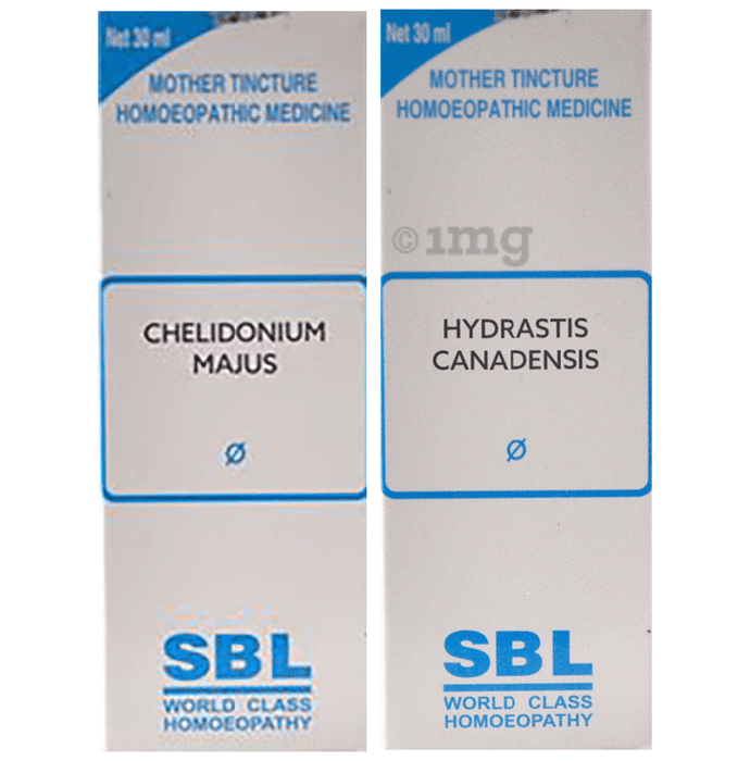 Combo Pack of SBL Chelidonium Majus Mother Tincture Q & SBL Hydrastis Canadensis Mother Tincture Q (30ml Each)