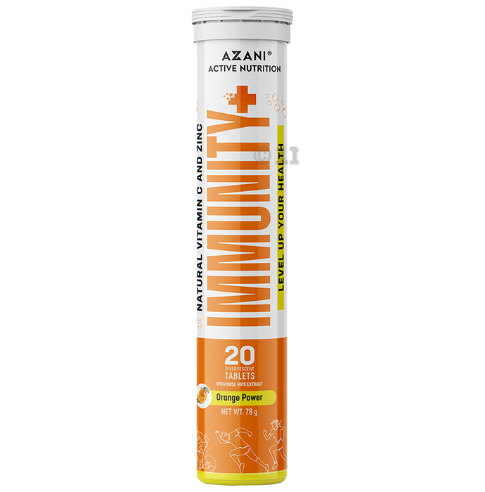Azani Active Nutrition Natural Vitamin C and Zinc Immunity+ Effervescent Tablet (20 Each) Orange