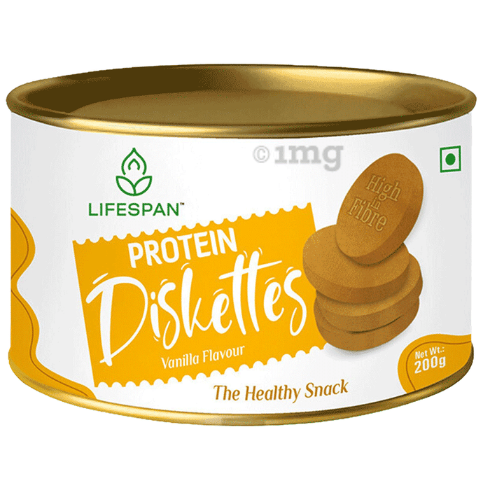 Lifespan Protein Diskettes | High Protein Biscuits | Calcium, Vitamins and Minerals | Vanilla