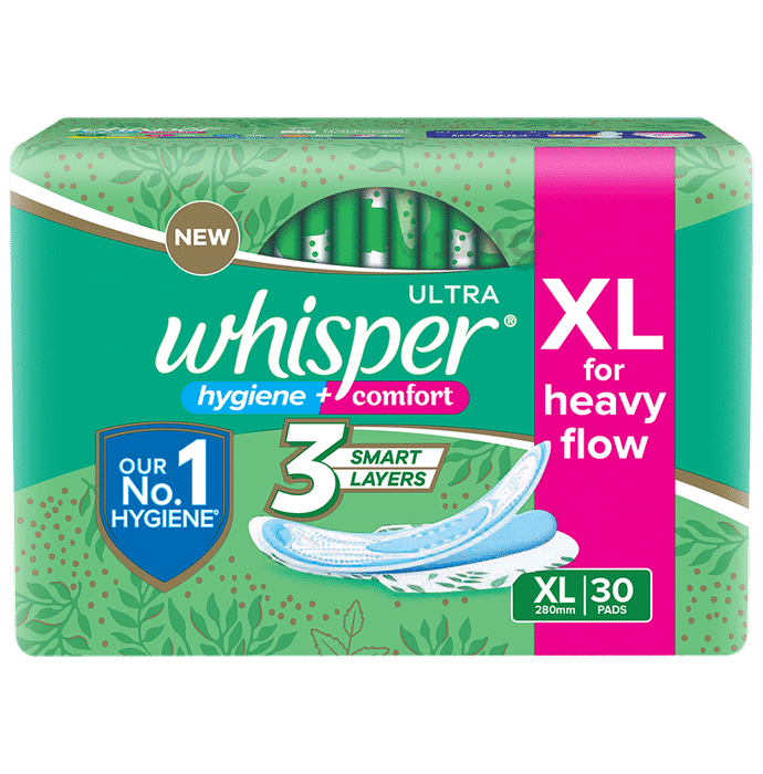 Whisper Ultra Clean Hygiene Comfort Sanitary Pads | Size XL