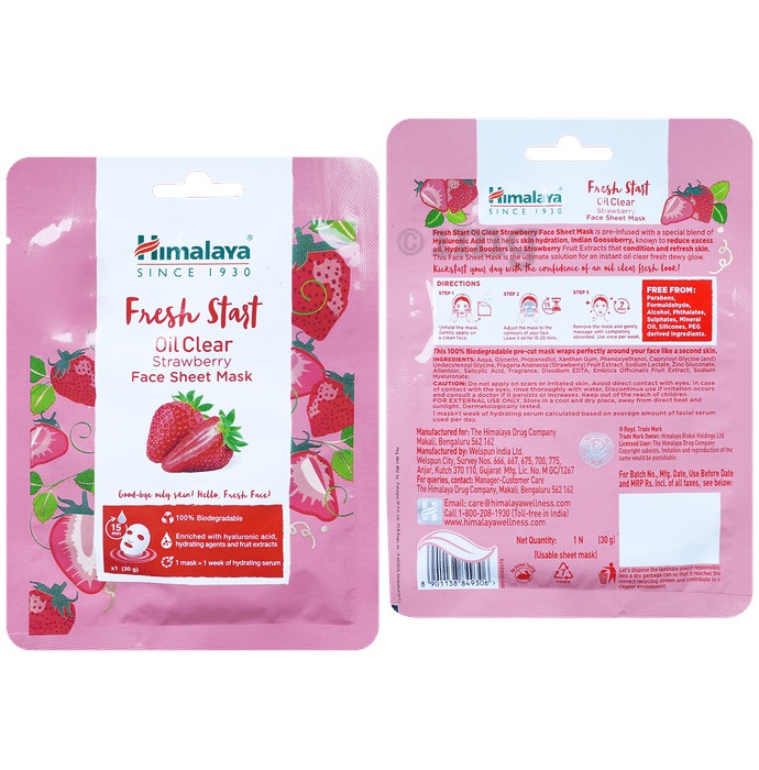 Himalaya Personal Care Fresh Start Oil Clear Face Sheet Mask Strawberry