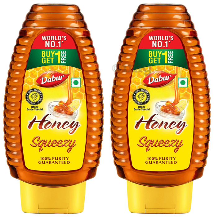 Dabur Honey Squeezy  | 100% Pure | No Sugar Adulteration | Buy 1 Get 1 Free
