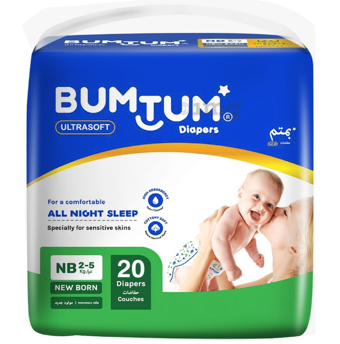 Bumtum Baby Diaper Pants, Cottony Soft High Absorb Technology NB