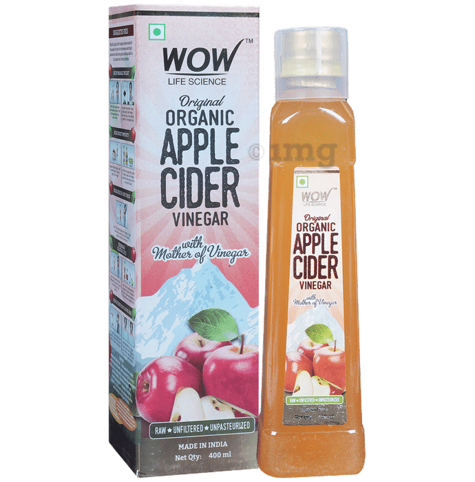 WOW Life Science Organic Apple Cider Vinegar ACV with Mother | For Metabolism & Weight Loss