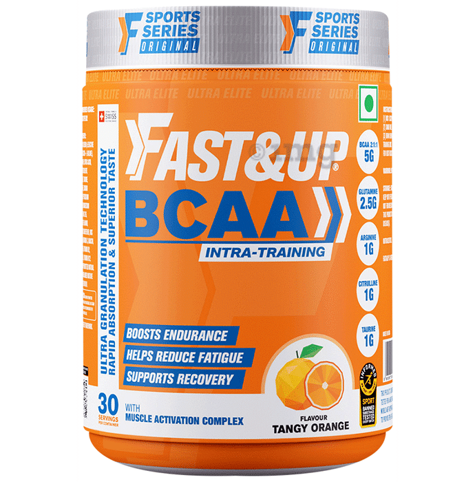 Fast&Up BCAA 2:1:1 (Leucine, Isoleucine & Valine) | For Lean Muscles & Recovery | Flavour Orange