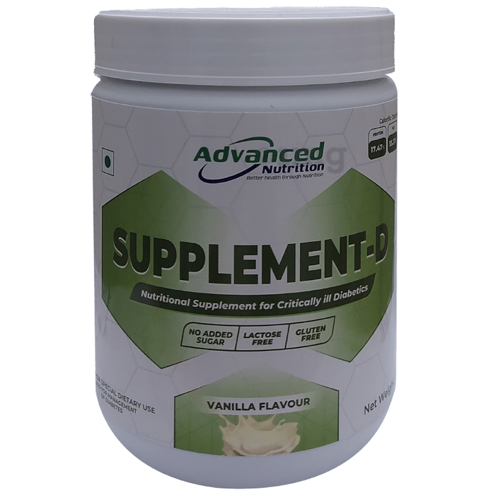 Supplement D Powder | Nutritional Supplement for Diabetics | Gluten, Lactose & Sugar Free | Flavour Vanilla