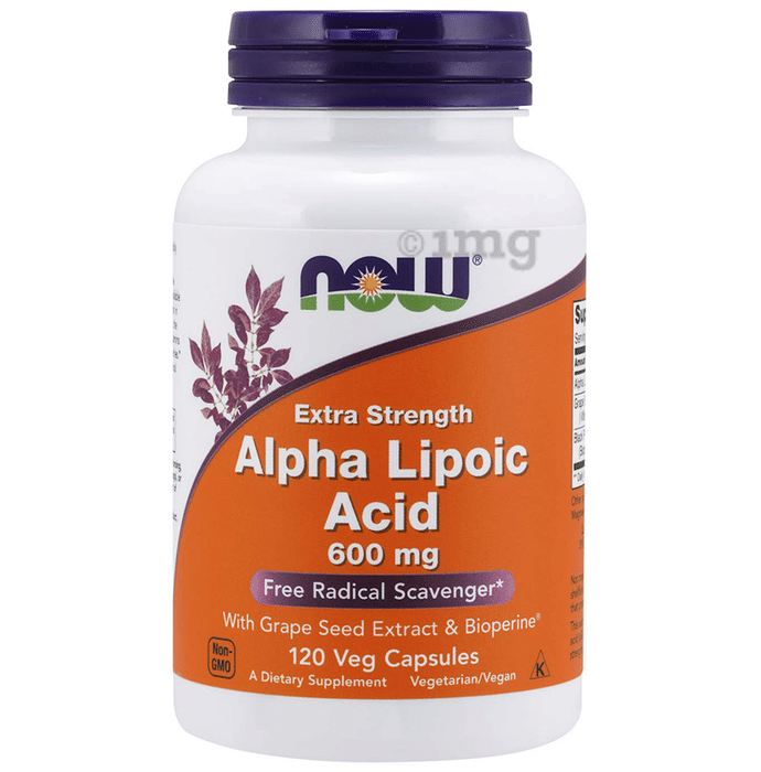 Now Foods Extra Strength Alpha Lipoic Acid 600mg Veg Capsule
