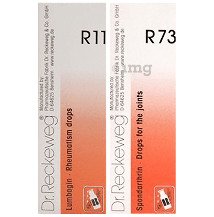 Combo Pack of Dr. Reckeweg R73 Joint Pain Drop & Dr. Reckeweg R11 Rheumatism Drop (22ml Each)