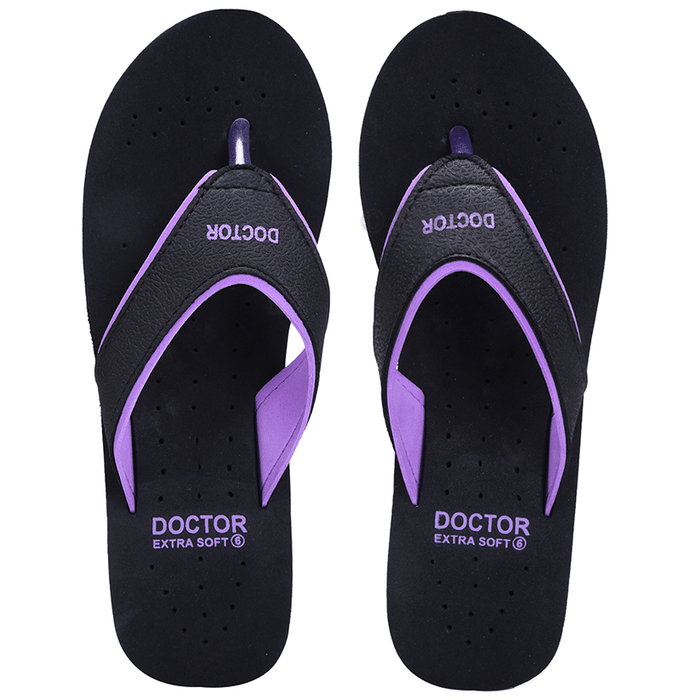 Doctor Extra Soft Orthopaedic Diabetic Pregnancy Comfort Flat Flipflops Slippers For Women 4UK BK Purple