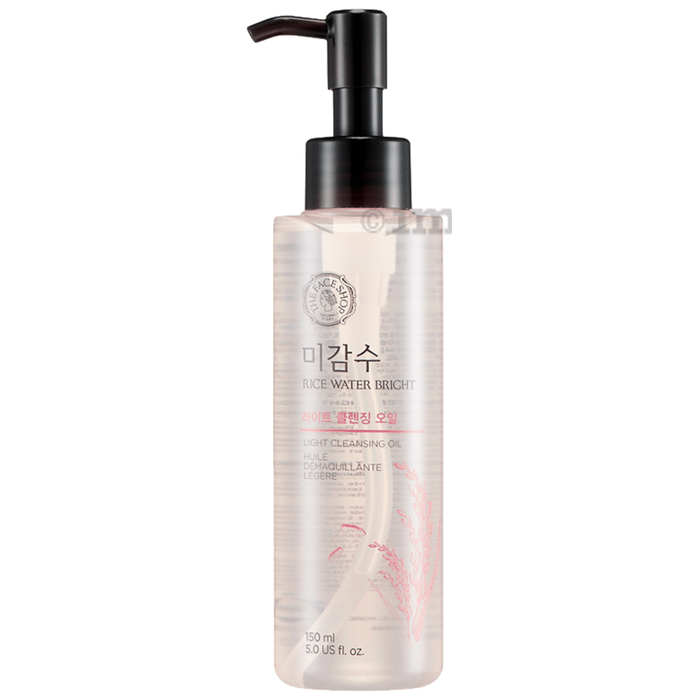 The Face Shop Rice Water Bright Light Cleansing Oil, Effective Makeup Remover On Heavy Makeup & Impurities